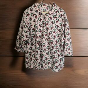 DO NOT BUY ITEM HAS SOLD Vintage 90s Handmade Christmas Wreath Print Plus Size